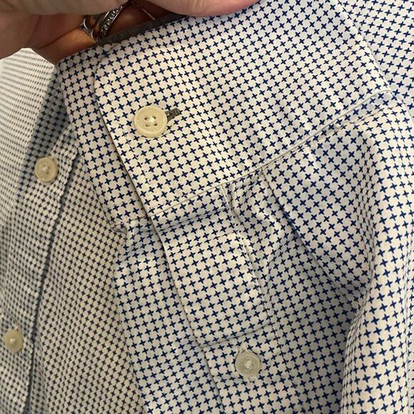 Michael Kors Blue White Button Down Shirt M - Picture 4 of 9